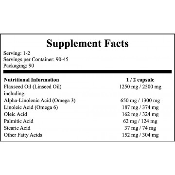 Linseed Oil 1250mg - 90caps. PL - 2