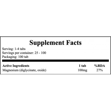 Chelated Magnesium - 100tabs - 2