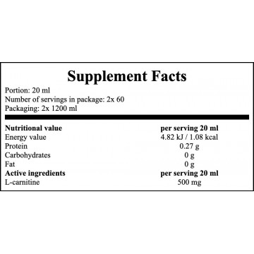 Carnitin L-30000 Liquid - 2x 1200ml. - Grapefruit - 2