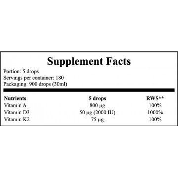 Vitamin "ADK" A + D3 (2000IU) + K2MK7 - 30ml - 2