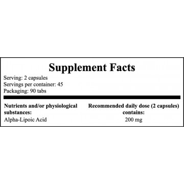 Alpha Lipoic Acid - 90caps. - 2