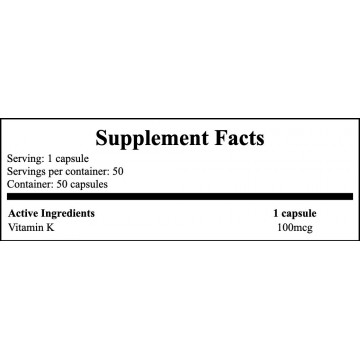 Vitamin K2 100IU - 50vcaps. PL - 2