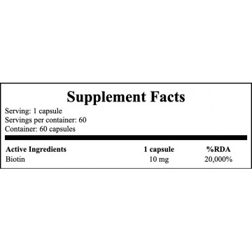 Biotin 10mg - 10000iu - 60tabs. - 2