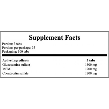 Glucosamine Chondroitin MSM - 100tabs. - 2