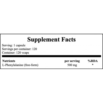 L-Phenylalanine 500mg - 120vcaps. - 2