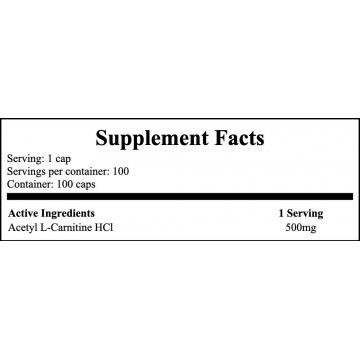 Acetyl L-Carnitine 500mg - 100vcaps. - 2