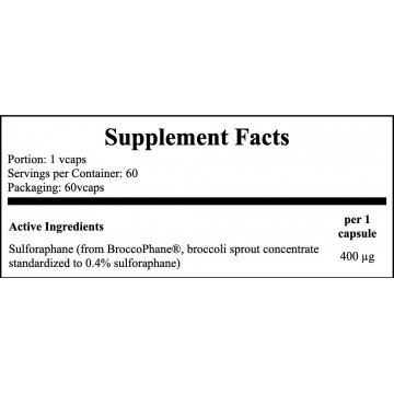 Sulforaphane 400mcg - 60vcaps. - 2