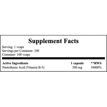 Pantothenic Acid 500mg - 100vcaps. - 2