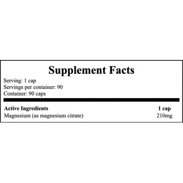 Magnesium Citrate - 210mg - 90caps. - 2