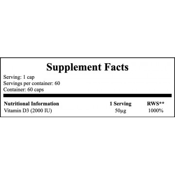 Witamina D3 2000IU - Vitamin D3 - 60softgels - 2