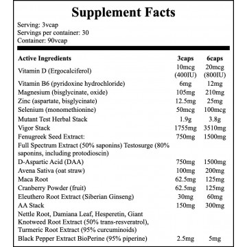 Mutant Test - 90vcaps. - 2