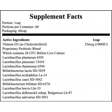 Probiotic 10 + Vitamin D - 60caps. - 2