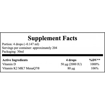 Liquid D-3 & MK-7 - 30ml - Witamin D3 K2 MK7 - 2