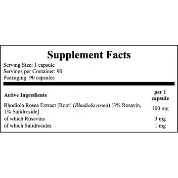 Vitality Rhodiola Rosea - 90caps. - 2