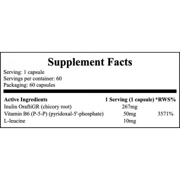 Vitamin B6 (P-5-P) 50mg + L-Leucine + Prebiotic - 60caps - 2