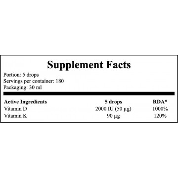 Vitamin D3 2000IU + K2 90µq - 30ml - 2