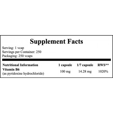 Vitamin B-6 100mg - 250vcaps - 2