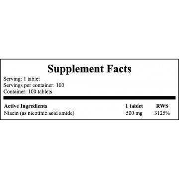 Niacinamide 500mg - 100tabs. - 2