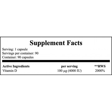 Vitamin D3 forte 4000IU - 90caps. - 2