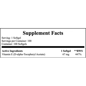 Vitamin E 67mg d-AT (100IU) - 100softgels - 2