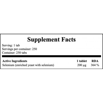 Selenium 200mcg - 250tabs. - 2