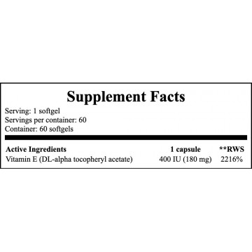 Vitamin E 400IU - 60 softgels - 2