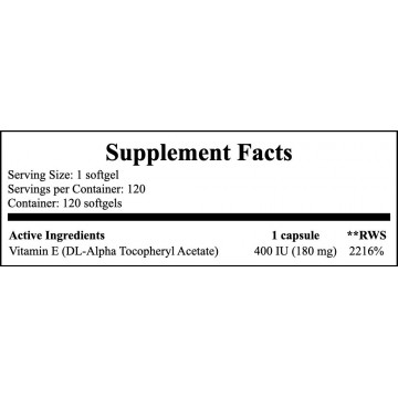 Vitamin E 400IU - 120 softgels - 2