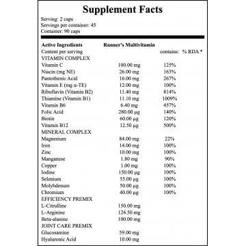 Runner's Multivitamin - 90caps. - 2