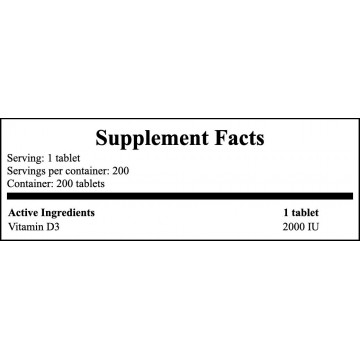 Vitamin D 2000 IU - 200tabs. - 2