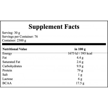 100% Whey Protein - 2300g - Vanilia - 2