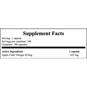 Apple Cider Vinegar 625mg - 180tabs. - 2