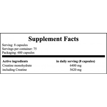 100% Pure Creatine - 600caps. - 2