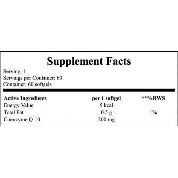 Coenzyme Q-10 200mg - 60softgels. - 2