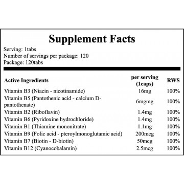 Vitamin B Complex - 120tabs. - 2