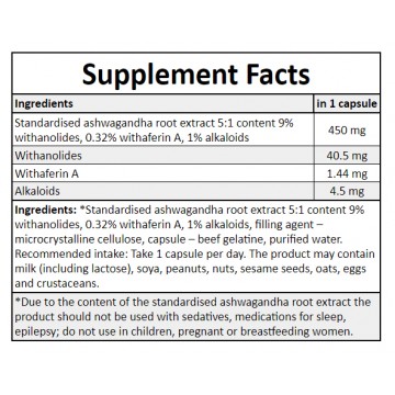 Ashwaghandha 450mg 9% - 60caps. NEW x12 - 2