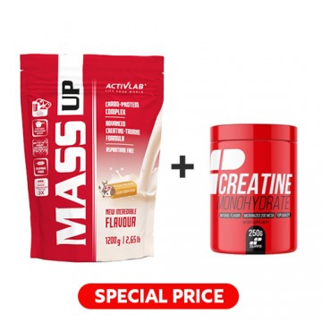 Mass Up - 1200g - Fudge + Creatine Monohydrate 200 Mesh MP - 500g - Natural - 2