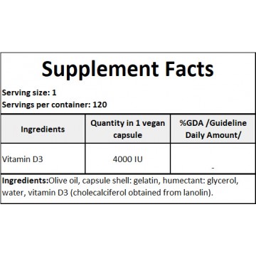 Vitamin D3 - 120caps. - 2