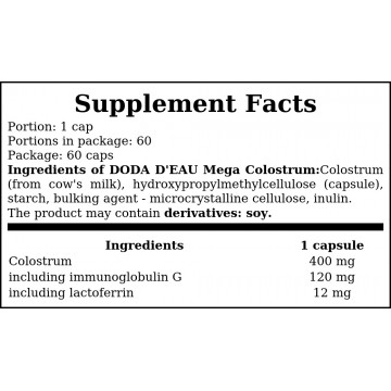 Doda D`eau - Mega Colostrum - 60caps. - 2