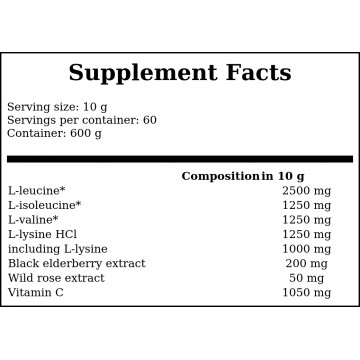 BCAA Immuno - 600g - ananas-czarny bez - 2