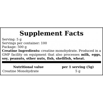 Creatine Monohydrate - 500g - Unflavored - 2