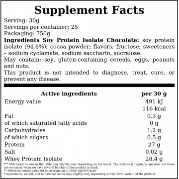 Soy Protein Isolate - 750g - Chocolate - 2