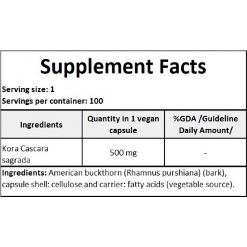 Cascara Sagrada 450mg - 100vcaps. - 2