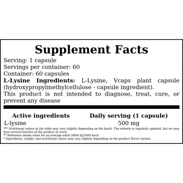 L-Lysine Forte - 60kaps - 2