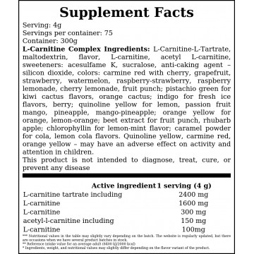 L-Carnitine Complex - 300g - Raspberry Strawberry - 2