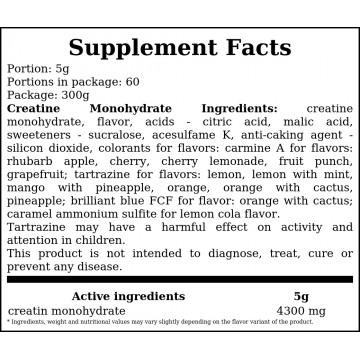 Creatine Monohydrate - 300g - Cola Lemon - 2