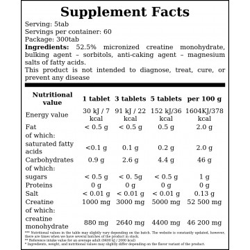 Creatine 1000 - 300tabs. - 2