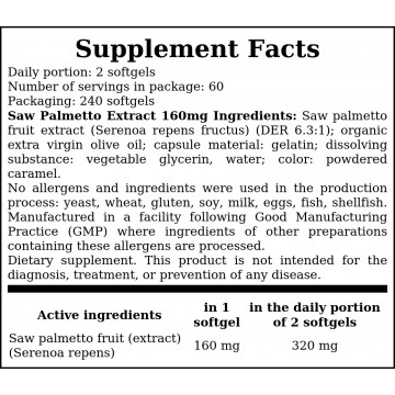 Saw Palmetto Extract 160mg - 120softgels - 2