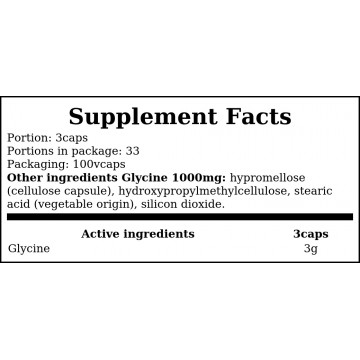 Glycine 1000mg - 100vcaps. - 2