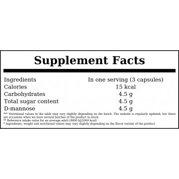 D-Mannose 500mg - 120vcaps. - 2