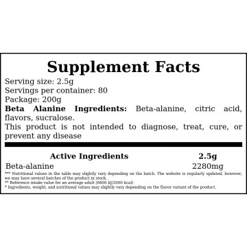 Beta Alanine - 200g - Fruit Punch - 2